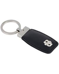 BOSS - Schlüsselanhänger Aus Leder Mit Double-B-Monogramm Aus Chrom - Lyst