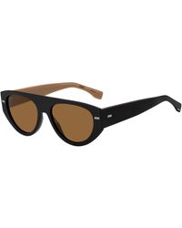 BOSS - Black Bio-acetate Sunglasses With Lasered-logo Temples - Lyst