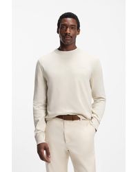 BOSS - Cotton Sweater With Embroidered Logo - Lyst