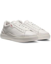 HUGO - Leather Trainers With Logo Detail - Lyst