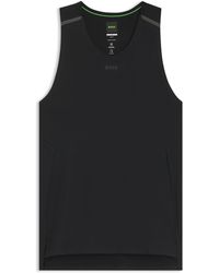 BOSS - Active Tanktop Aus Mesh-Jersey Mit Dekorativen Reflektierenden Details - Lyst