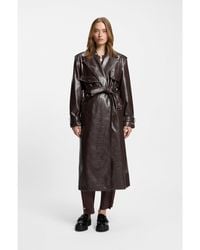 HUGO - Long-Length Relaxed-Fit Trench Coat - Lyst
