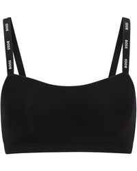 BOSS - Stretch-jersey Bralette With Branded Straps - Lyst