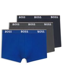 BOSS - Stretch-Cotton Trunks With Repeat Logos - Lyst