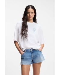 HUGO - Cotton-Jersey T-Shirt With Printed Artwork - Lyst