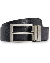 BOSS - Reversible Belt In Italian Leather With Branded Keeper - Lyst