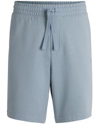 HUGO - Relaxed-Fit Short Van Katoenen Badstof Met Logoprint - Lyst