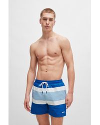 BOSS - Fully Lined Swim Shorts With Colour-blocking - Lyst
