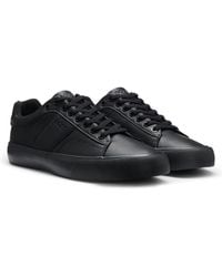 BOSS - Faux-Leather Trainers With Plain And Grained Textures - Lyst