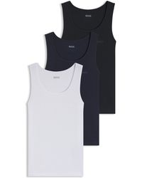 BOSS - Three-Pack Of Underwear Vests - Lyst