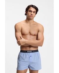 BOSS - Two-Pack Of Cotton Pyjama Shorts With Logo Waistbands - Lyst