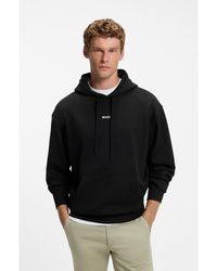 BOSS - Cotton-Terry Hoodie With Logo Print - Lyst