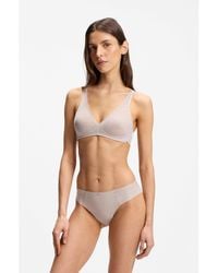 BOSS - Super-Soft Lace Bralette With Plaque - Lyst