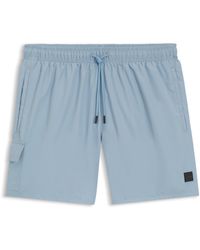 BOSS - Short De Bain Avec Poche Cargo Et Badge Logoté - Lyst