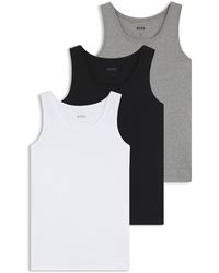 BOSS - Set Van Drie Onderhemden Met Logostiksels - Lyst