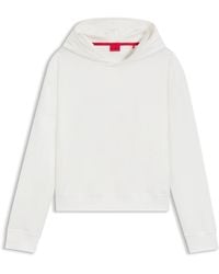 HUGO - Sweat À Capuche Relaxed En Jersey Stretch À Logo Imprimé - Lyst