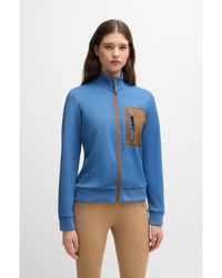 BOSS - Equestrian Cardigan With Zipped Chest Pocket - Lyst