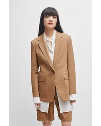BOSS - Regular-fit Jacket In A Linen Blend - Lyst
