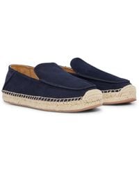BOSS - Suede Slip-on Espadrilles With Jute Sole - Lyst