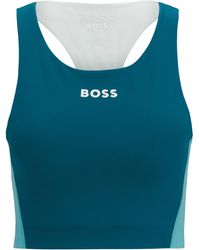 BOSS - Racerback-Top im Colour-Block-Design mit Logo-Details - Lyst