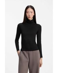 HUGO - Slim-Fit Rollneck Top - Lyst
