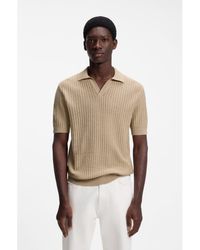HUGO - Johnny-Collar Knit Polo - Lyst