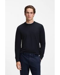 BOSS - Crew-Neck Sweater Crafted From Virgin Wool - Lyst