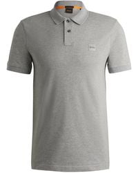 BOSS - Slim-Fit Poloshirt Aus Stretch-Baumwolle Mit Logo-Aufnäher - Lyst
