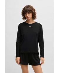 BOSS - Stretch-Cotton Pyjama T-Shirt With Logo Print - Lyst