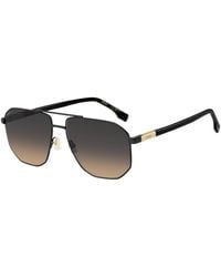 BOSS - Steel Sunglasses With-Tone Logo Insert - Lyst