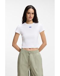 HUGO - Slim-Fit Cropped T-Shirt - Lyst