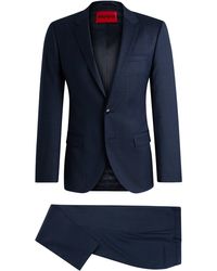 HUGO - Slim-Fit Anzug aus karierter Stretch-Schurwolle - Lyst
