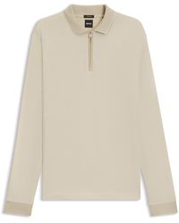 BOSS - Mercerised-Cotton Polo Shirt With Two-Tone Structure - Lyst