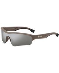 BOSS - X Perfect Moment All-gender Mirrored Sunglasses With Branded Temples - Lyst