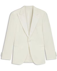 BOSS - Slim-Fit Smoking-Jacke Aus Seiden-Mix Mit Wolle - Lyst