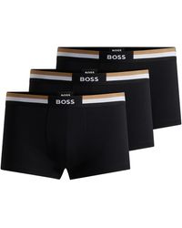 BOSS - Dreier-Pack Eng Anliegende Boxershorts Aus Baumwoll-Mix Mit Kurzem Bein Und Signature-Streifen - Lyst
