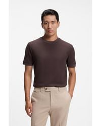 BOSS - Cotton T-Shirt With Two-Tone Piqué Structure - Lyst
