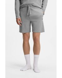 BOSS - Cotton-Blend Pyjama Shorts With Embroidered Logo - Lyst