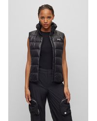 HUGO - Lightweight Water-repellent Padded Gilet With Logo - Lyst