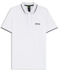 BOSS - Paddy-Polo Met Contrastlogo's Van Katoenmix - Lyst
