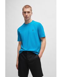 BOSS - T-shirt Regular en coton stretch avec logo contrastant - Lyst
