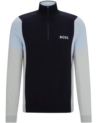 BOSS - Troyer aus Baumwoll-Mix mit Logo-Stickereien - Lyst