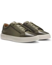 BOSS - Gary Leather Trainers With Hidden Laces - Lyst