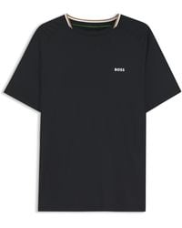 BOSS - Active Slim-Fit T-Shirt With Signature-Stripe Collar - Lyst