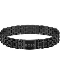 BOSS - Steel Cuff With Magnetic Logo Closure - Lyst