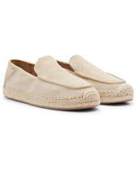 BOSS - Suede Slip-on Espadrilles With Jute Sole - Lyst