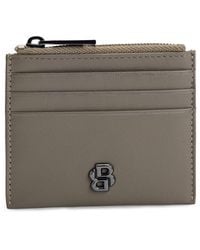 BOSS - Matte-Leather Card Holder With Double B Monogram - Lyst