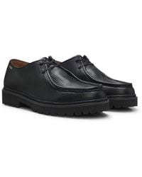 HUGO - Mokassin-Inspirierte Derbys Aus Genarbtem Leder - Lyst