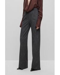 BOSS - Regular-fit, Wide-leg Trousers In Pinstriped Stretch Jersey - Lyst