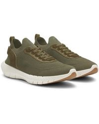 BOSS - Motion Trainers With Knitted Uppers And Leather Trims - Lyst
